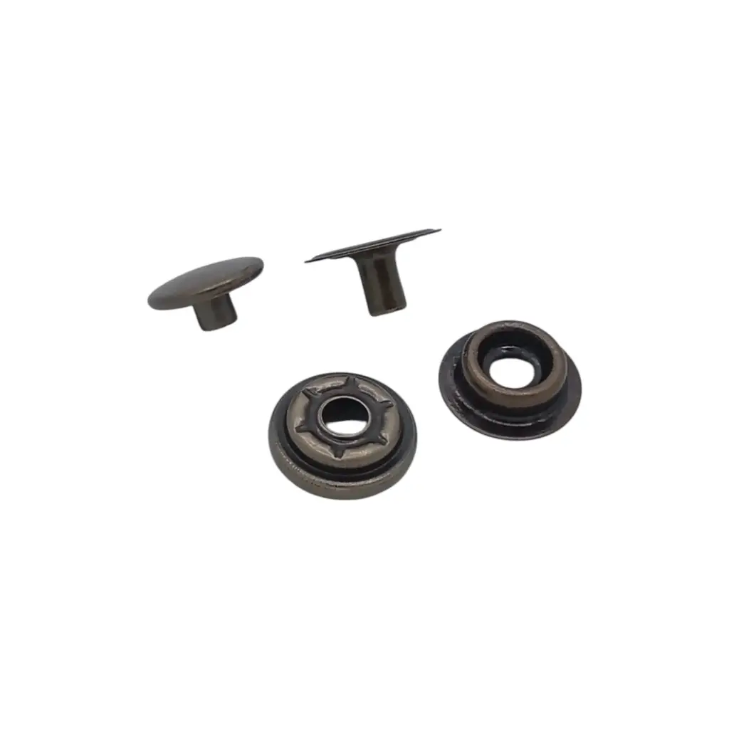 Pressions Dot Diamètre 12.5mm Acier Vieil Or - Paquet de 100