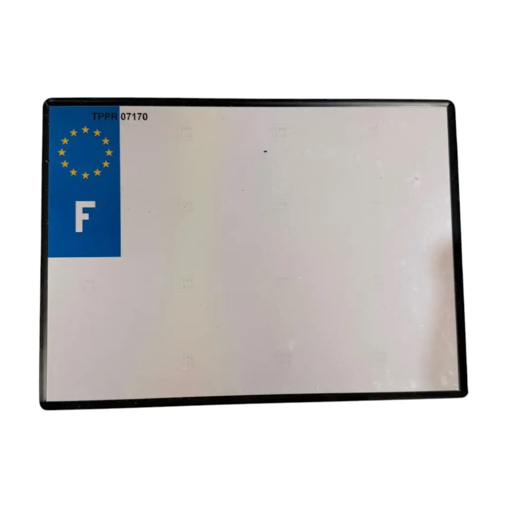 Plaque Immatriculation Auto Aluminium à Peler F.N.I. 275 x 110 mm