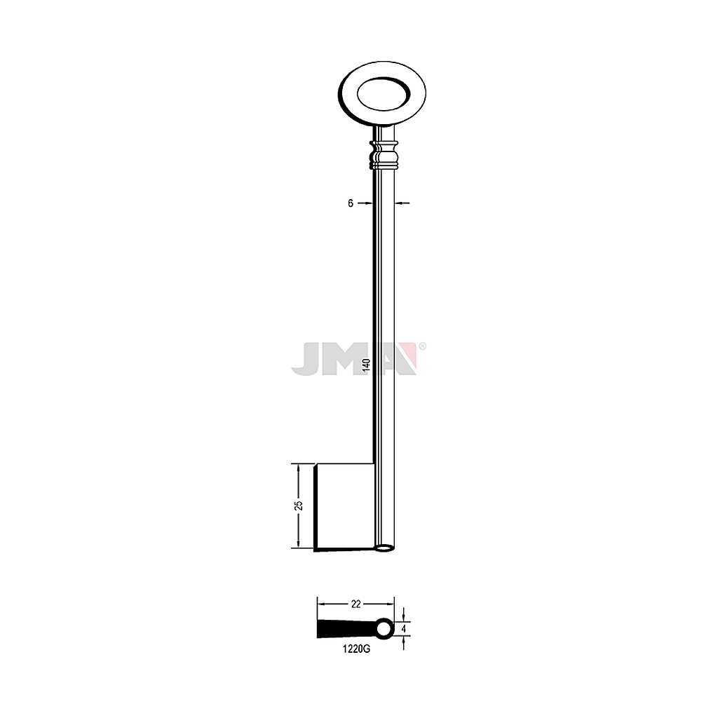 Clé gorge ac fo forée 1220G