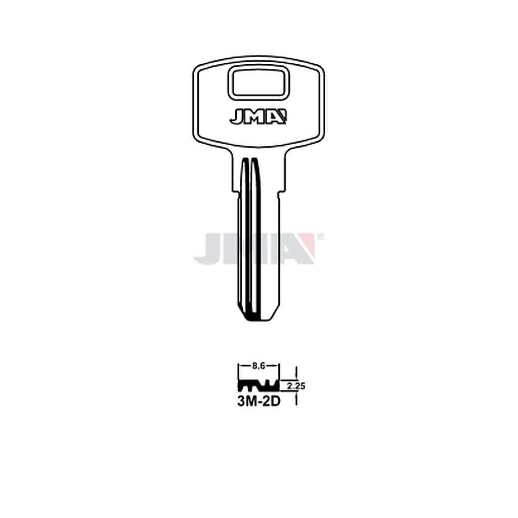 Clé spec.cyl.tête métal 3M-2D