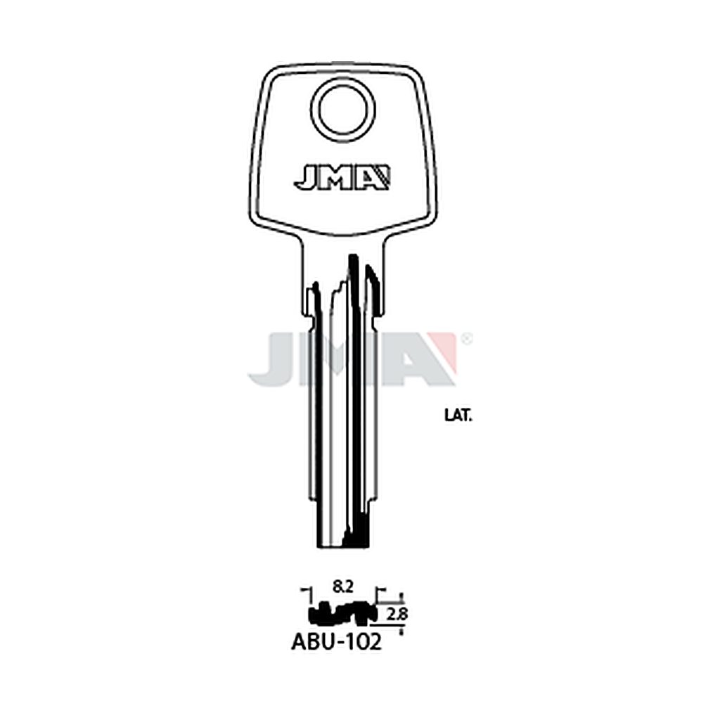 Clé spec.cyl.tête métal pour abus ec-s ABU-102