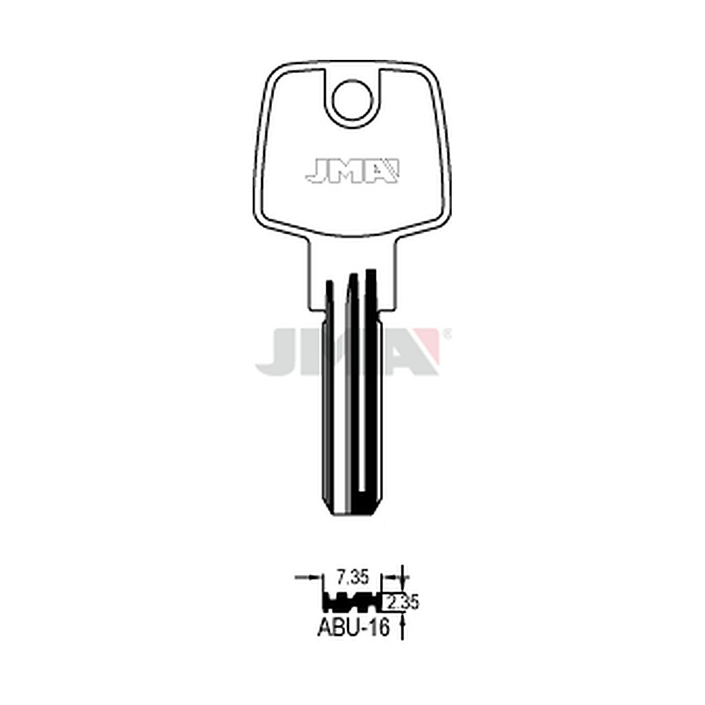 Clé spec.cyl.tête métal-extra classe, abus ec ABU-16