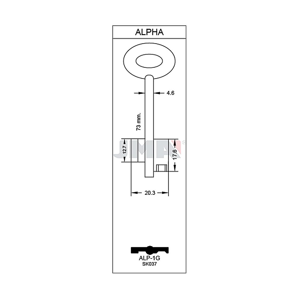 Clé de coffre alpha ALP-1G