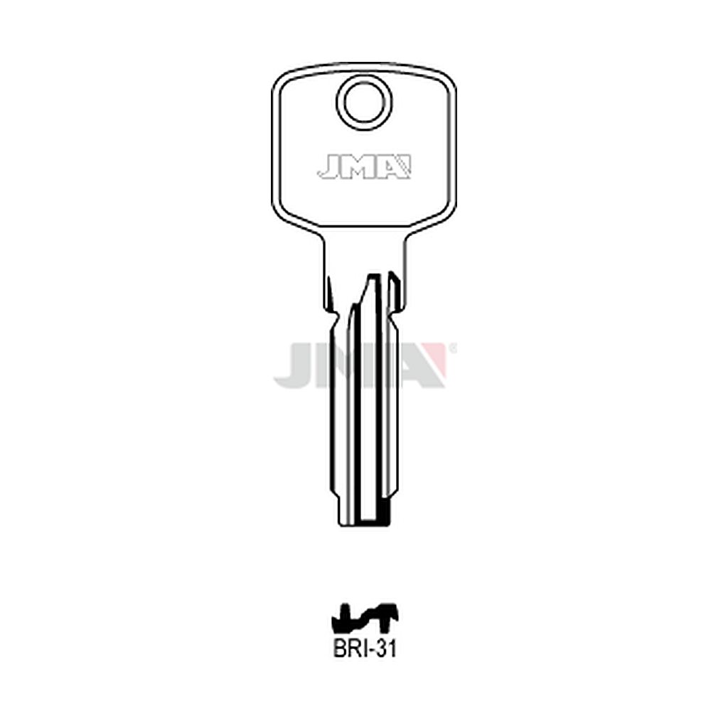 Clé spec.cyl.tete metal serial BRI-31
