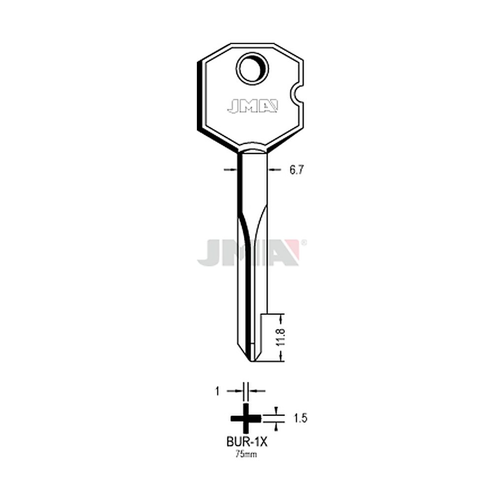 Clé cruciforme BUR-1X