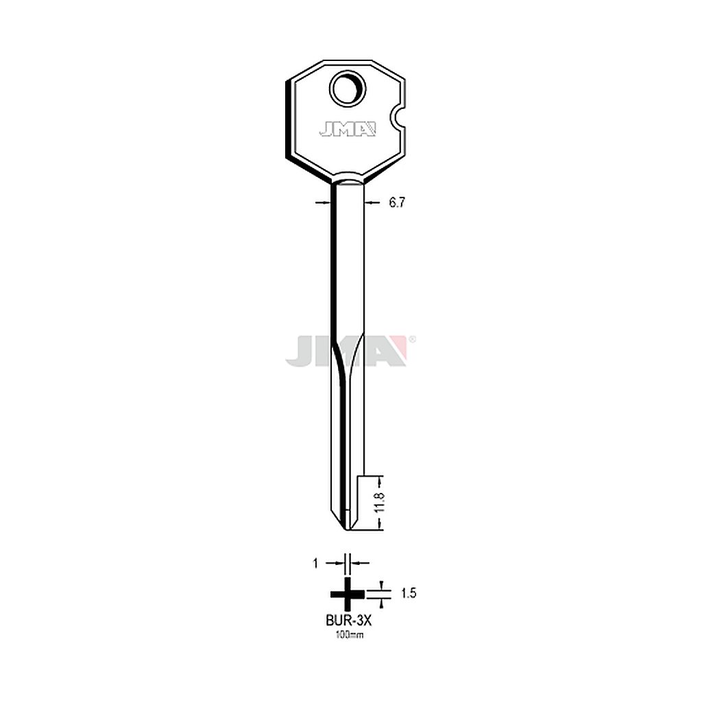 Clé cruciforme BUR-3X