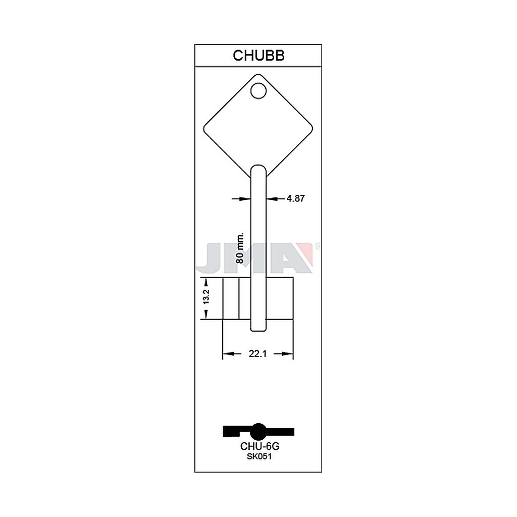Clé de coffre securline CHU-6G