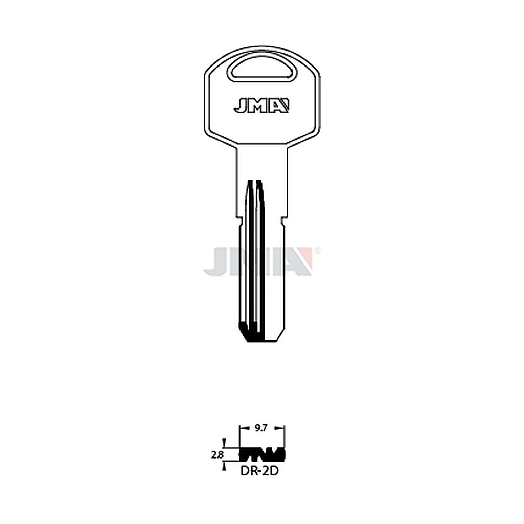 Clé spec.cyl.tête métal DR-2D
