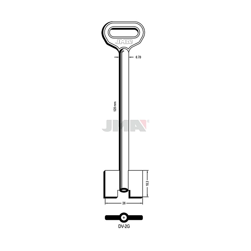 Clé dp tf l 101 a 145 mm DV-2G