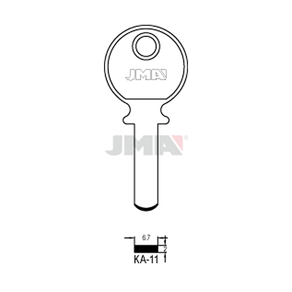 Clé spec.cyl.tête métal KA-11