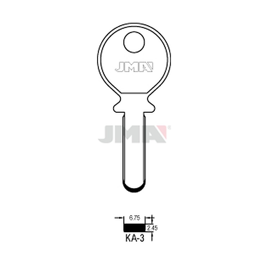 Clé spec.cyl.tête métal KA-3