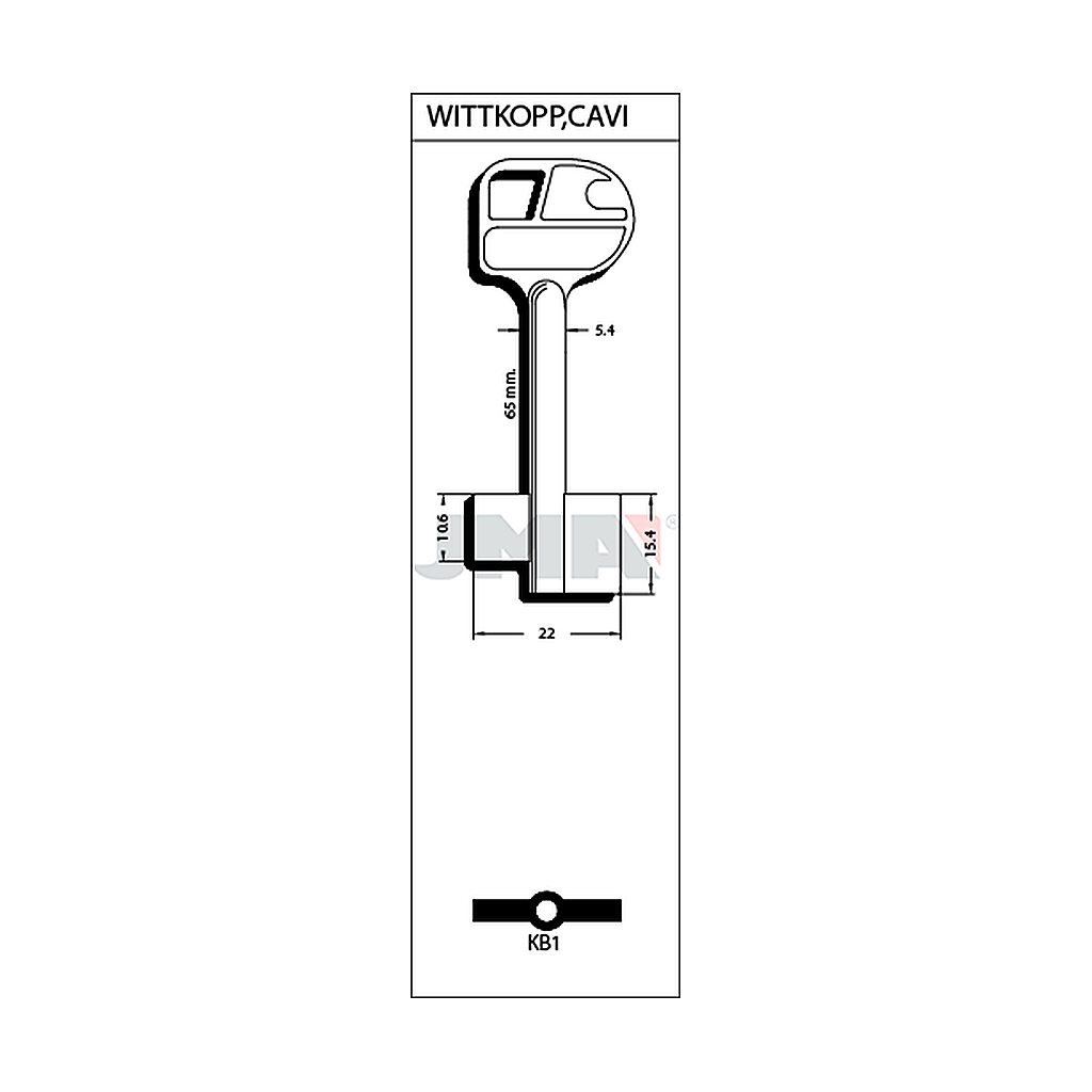 Clé de coffre wittkop cawi original KB1