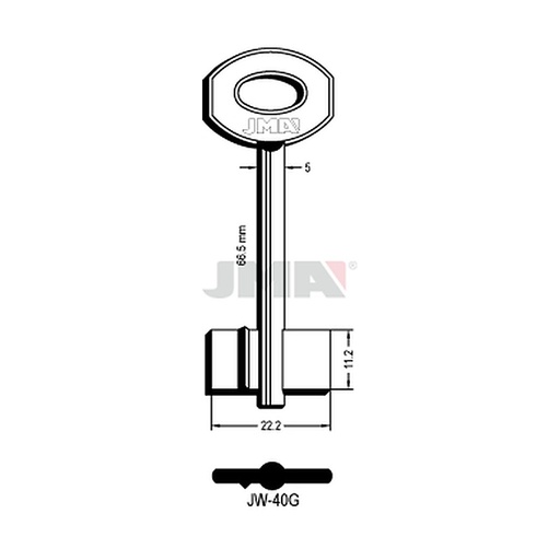 [JW-40G] Clé dp tf l - 70 mm JW-40G