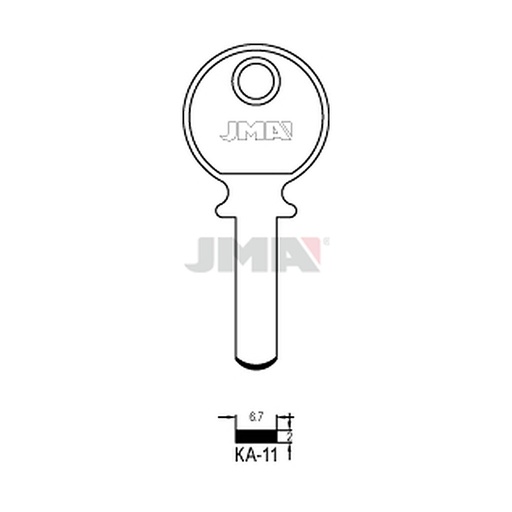 [KA-11] Clé spec.cyl.tête métal KA-11