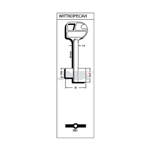 [KB1] Clé de coffre wittkop cawi original KB1
