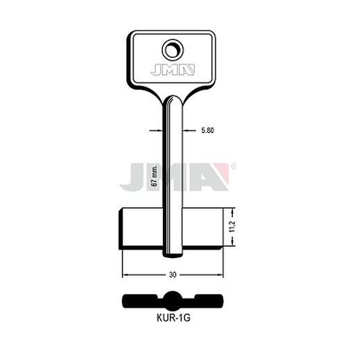 [KUR-1G] Clé dp tf l-70 mm KUR-1G