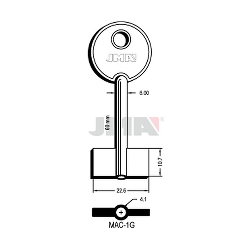 [MAC-1G] Clé dp tf l - 70 mm MAC-1G