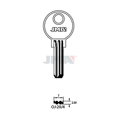 [OJ-204] Clé spec.cyl.tête métal OJ-204