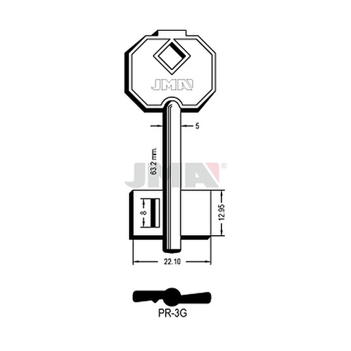 [PR-3G] Clé dp tf l - 70 mm PR-3G