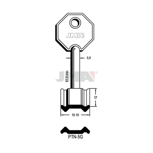 [PTN-5G] Clé dp tf l - 70 mm PTN-5G