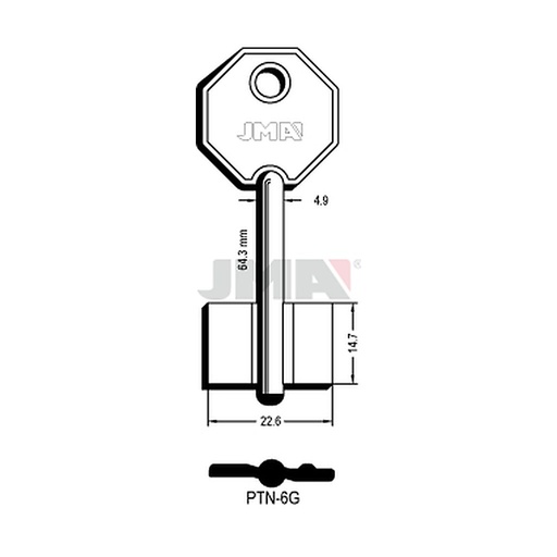 [PTN-6G] Clé dp tf l - 70 mm PTN-6G