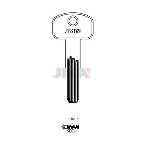 [SEC-1] Clé spec.cyl.tête métal SEC-1