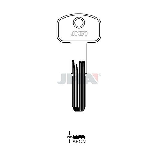 [SEC-2] Clé spec.cyl.tête métal SEC-2