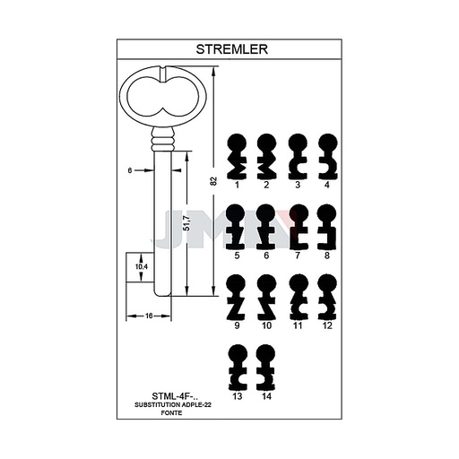 [STML-4F7] Clé à chiffre fte hors tarif STML-4F7
