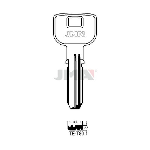 [TE-T80] Clé spec.cyl.tête métal TE-T80
