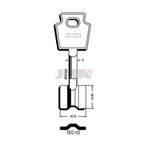 [TEC-1G] Clé dp tf l - 70 mm TEC-1G