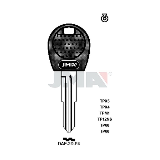 [TP00DAE-3DP4] Clé t.p sans transpondeur TP00DAE-3DP4