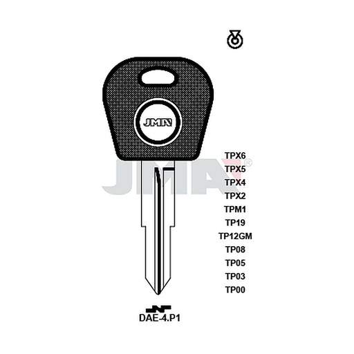 [TP00DAE-4P1] Clé t.p sans transponder TP00DAE-4P1