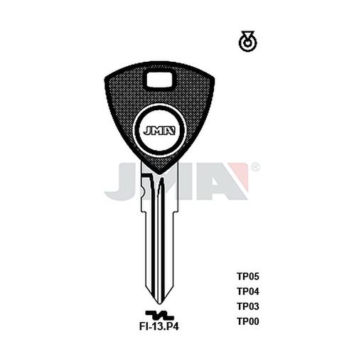[TP00FI-13P4] Clé t.p sans transponder TP00FI-13P4