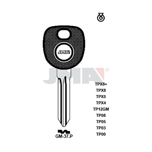 [TP00GM-37P] Clé t.p sans transponder TP00GM-37P
