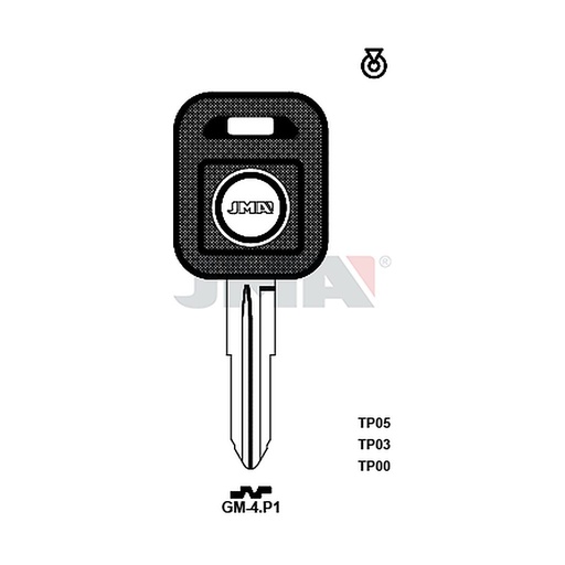 [TP00GM-4P1] Clé t.p sans transponder TP00GM-4P1