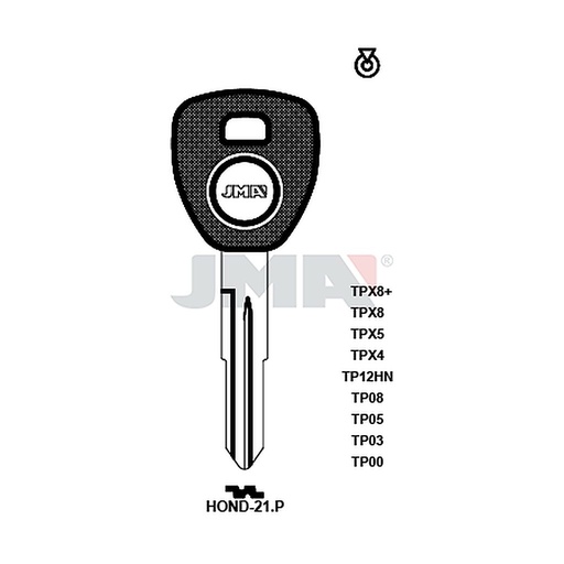 [TP00HOND-21P] Clé t.p sans transponder TP00HOND-21P