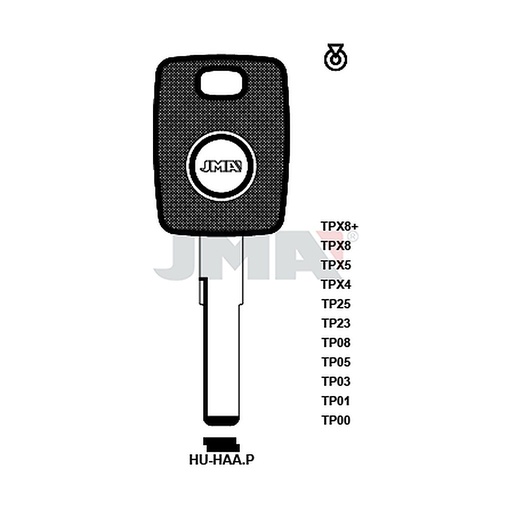 [TP00HU-HAAP] Clé t.p sans transponder TP00HU-HAAP