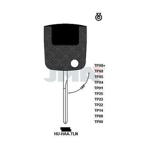 [TP00HU-HAATLN] Clé t.p sans transponder TP00HU-HAATLN
