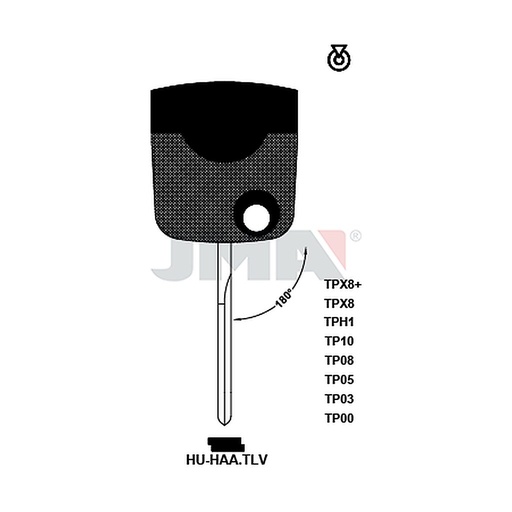 [TP00HU-HAATLV] Clé t.p sans transponder TP00HU-HAATLV