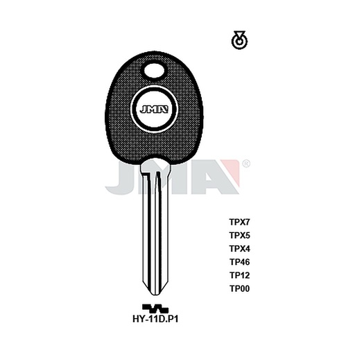 [TP00HY-11DP1] Clé t.p sans transponder TP00HY-11DP1
