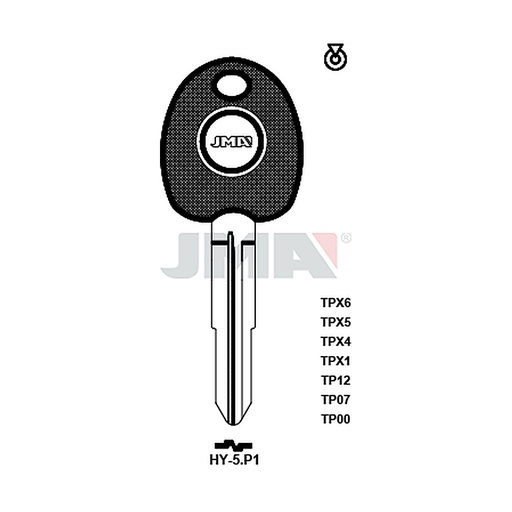 [TP00HY-5P1] Clé t.p sans transponder TP00HY-5P1
