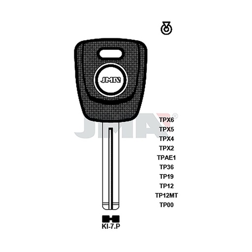 [TP00KI-7P] Clé t.p sans transponder TP00KI-7P