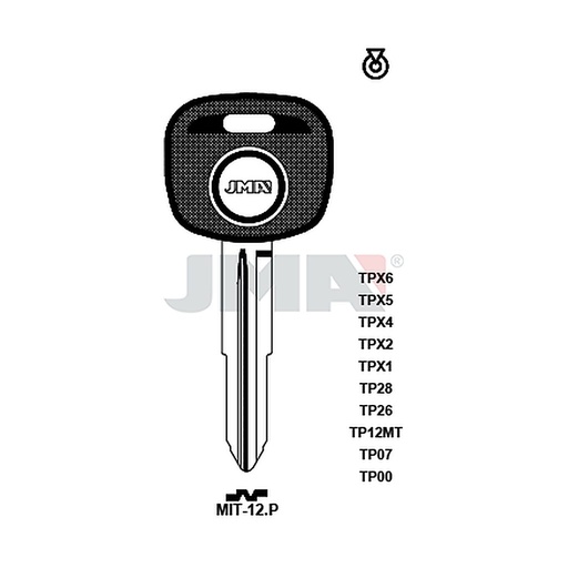 [TP00MIT-12P] Clé t.p sans transponder TP00MIT-12P