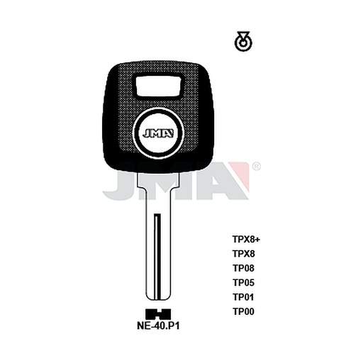 [TP00NE-40P1] Clé t.p sans transponder TP00NE-40P1