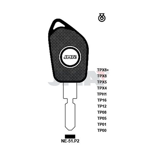 [TP00NE-51P2] Clé t.p sans transponder TP00NE-51P2