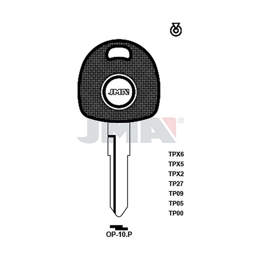 [TP00OP-10P] Clé t.p.sans transponder TP00OP-10P