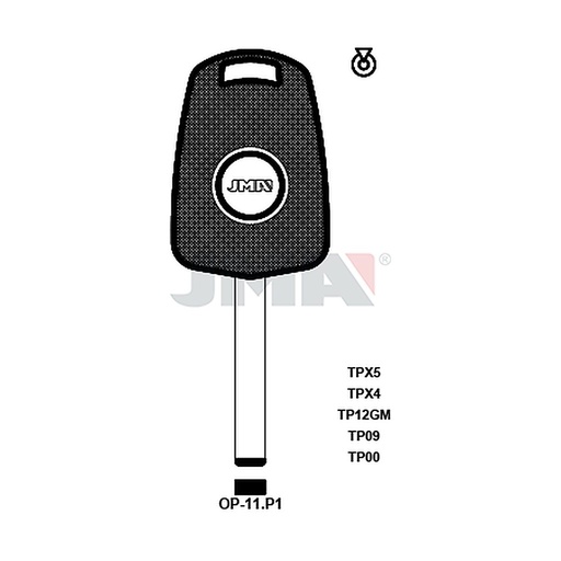 [TP00OP-11P1] Clé t.p sans transponder TP00OP-11P1