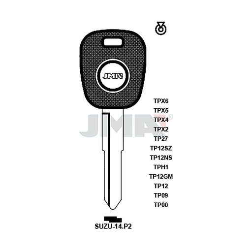 [TP00SUZU-14P2] Clé t.p sans transponder TP00SUZU-14P2