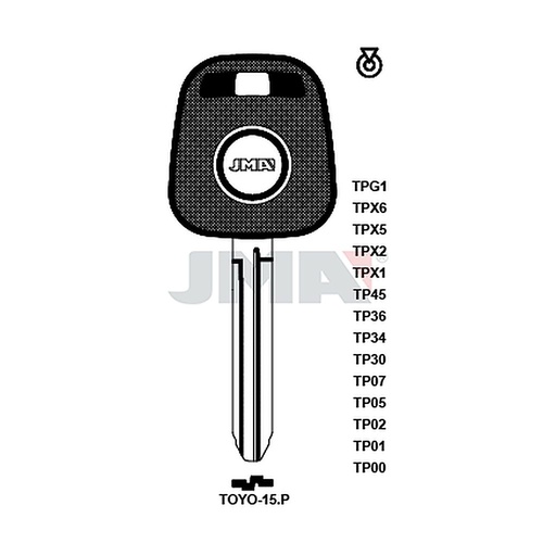 [TP00TOYO-15P] Clé t.p sans transponder TP00TOYO-15P