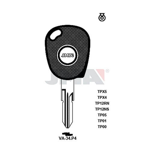 [TP00VA-34P4] Clé t.p sans transponder TP00VA-34P4